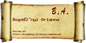 Bogdányi Arianna névjegykártya